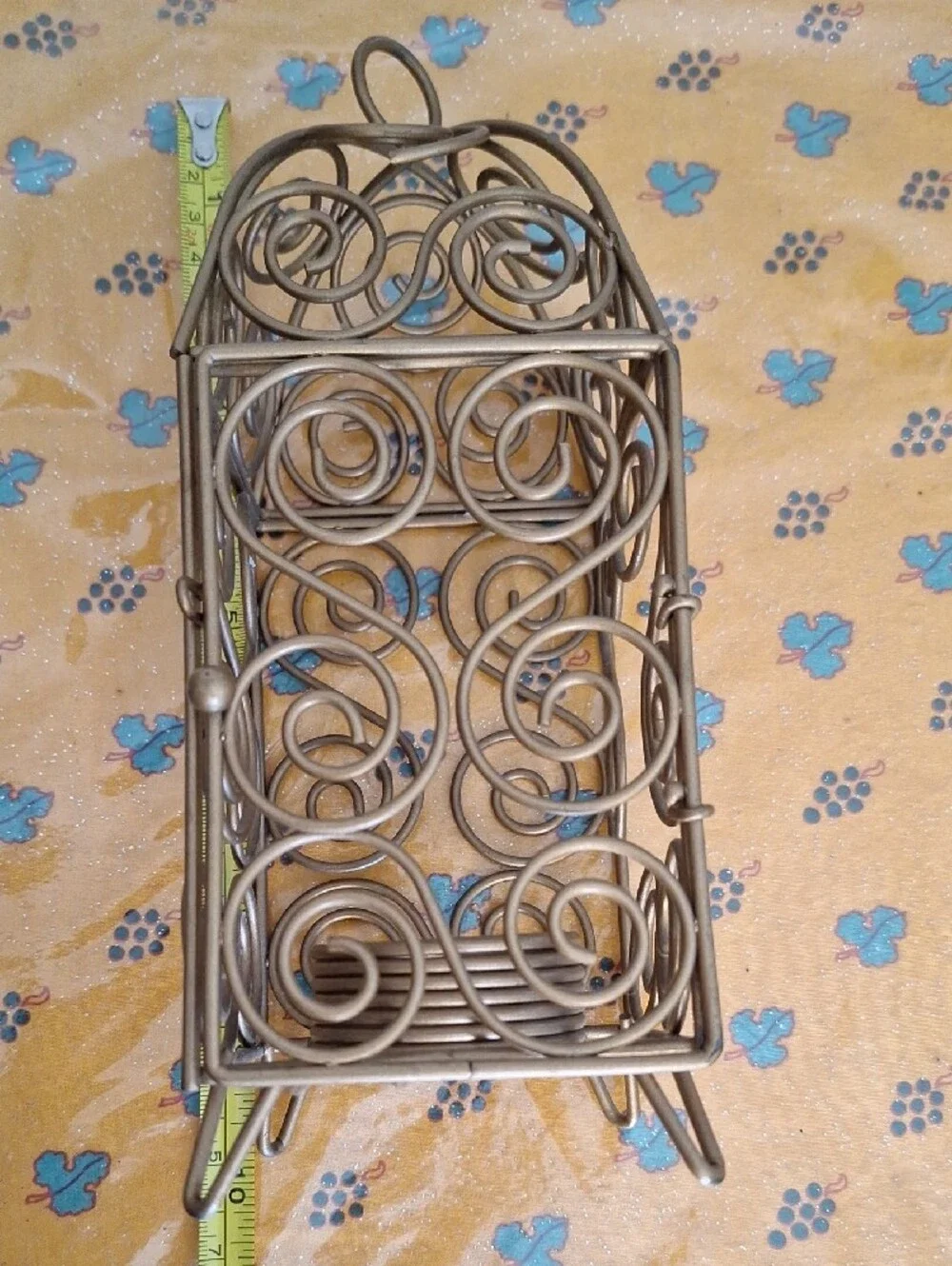 Gold Scrollwork Metal Lantern Candle Holder
